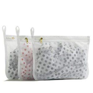TENRAI Delicates Laundry Bags WHITE-3S-WideZIPPER